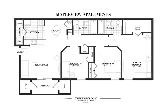 3-Bedroom - Mapleview Apartments