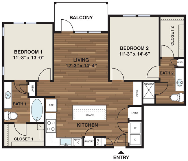 Floorplan - The Corners Apartments