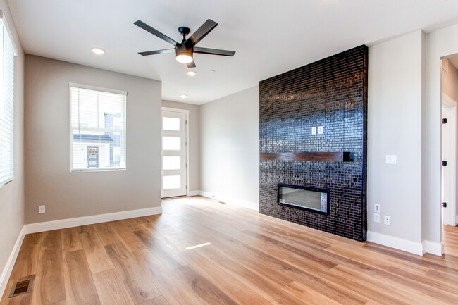 Entry way with electric fireplace - 2656 W 68th Pl