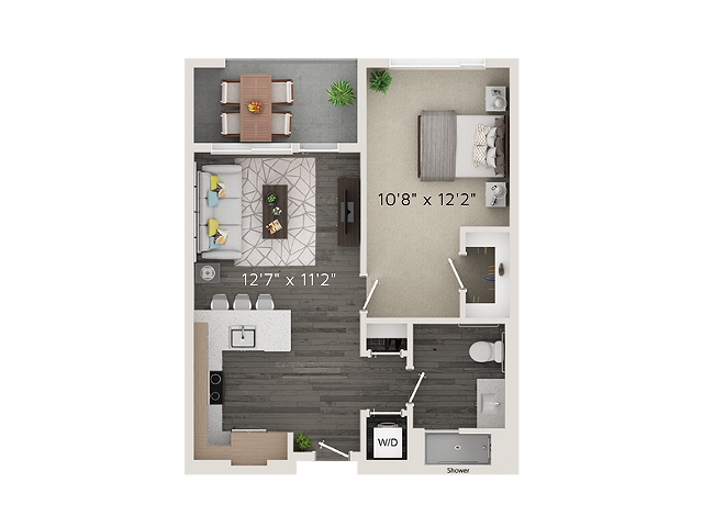 A2 Floor Plan - 2D - Park Avenue Apartments