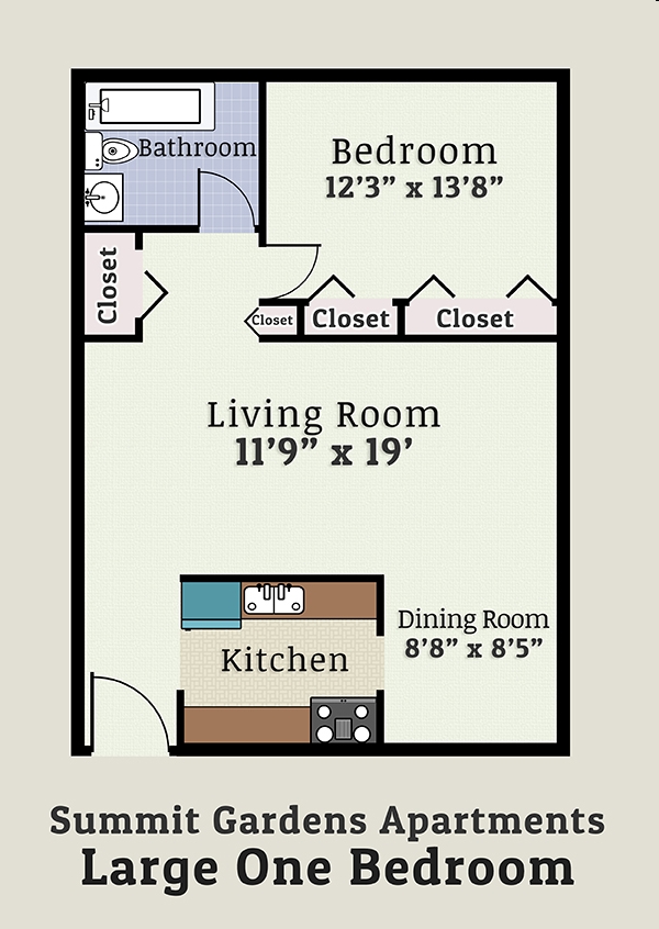 1BR/1BA - Summit Garden Apartments