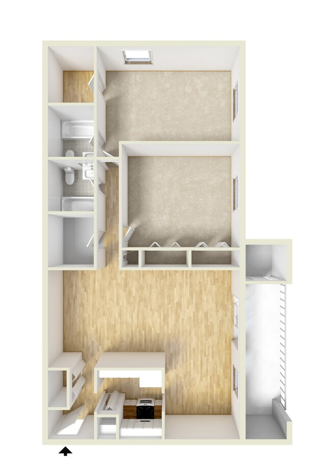 Two bedroom floor plan - Paoli Place North Apartments