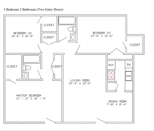 3BR/2BA - Villa La Paz Apartments