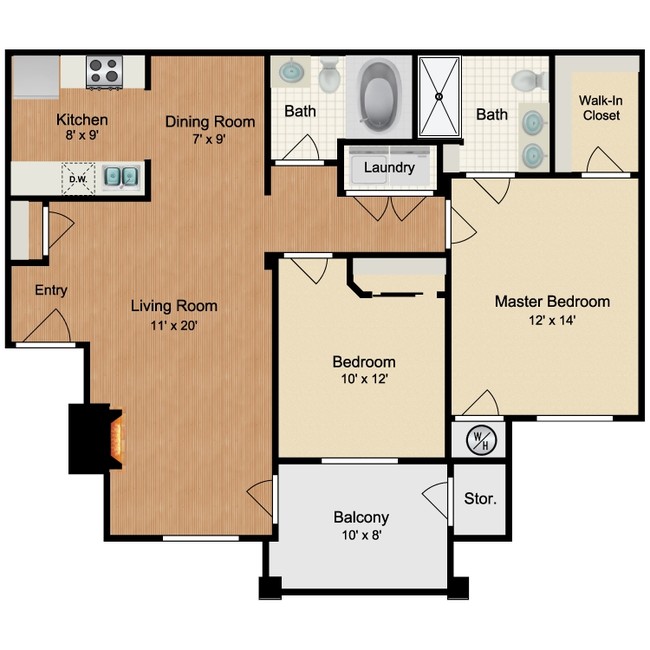 Floorplan - Black Feather Apartment Homes