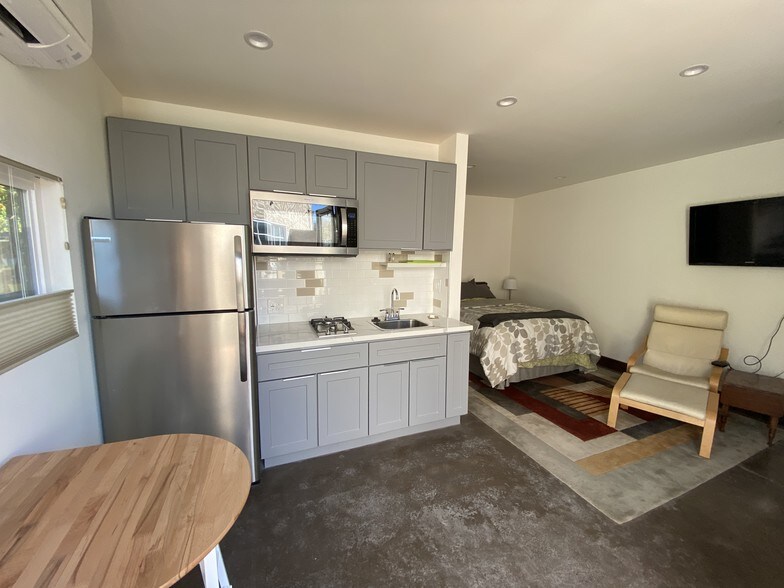 kitchen view and sleeping area - 2258 Overland Ave