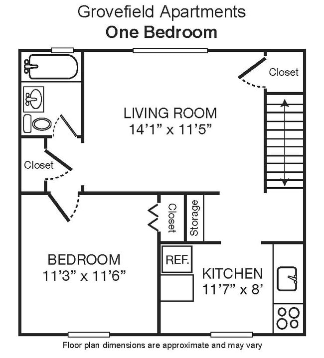 3 Room 1 Bed 1 Bath - Grovefield Apartments