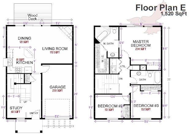3 bedroom floorplan - Red Tail Canyon