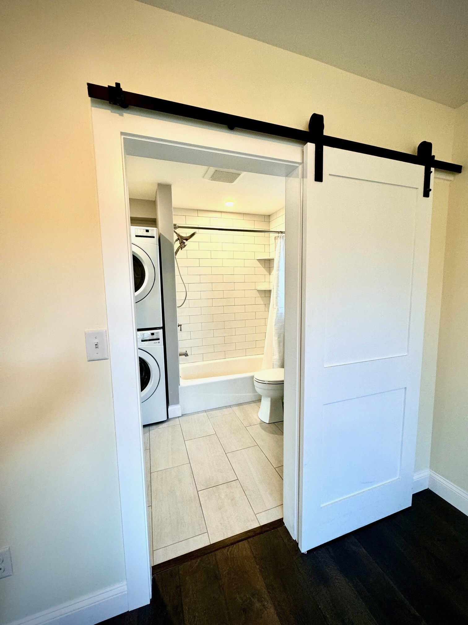 Barn Door into Bathroom from Master - 80 Elm St