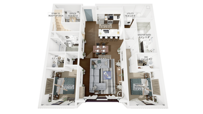 3D-Plan-Unit-2-F.png - La Collina Living in Little Italy Cleveland
