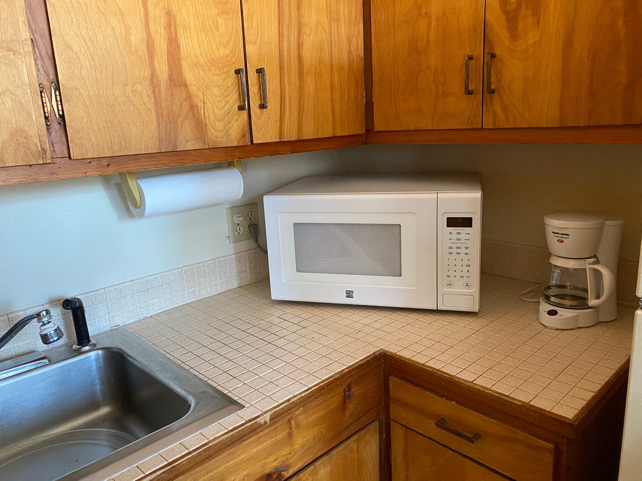 Kitchen counter and microwave - 206 Hanshaw Rd