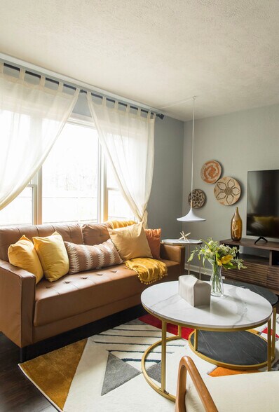 Livingroom staged - 332 N Delaware Ave