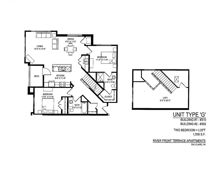 211-302 2 bed plus loft - Riverfront Terrace