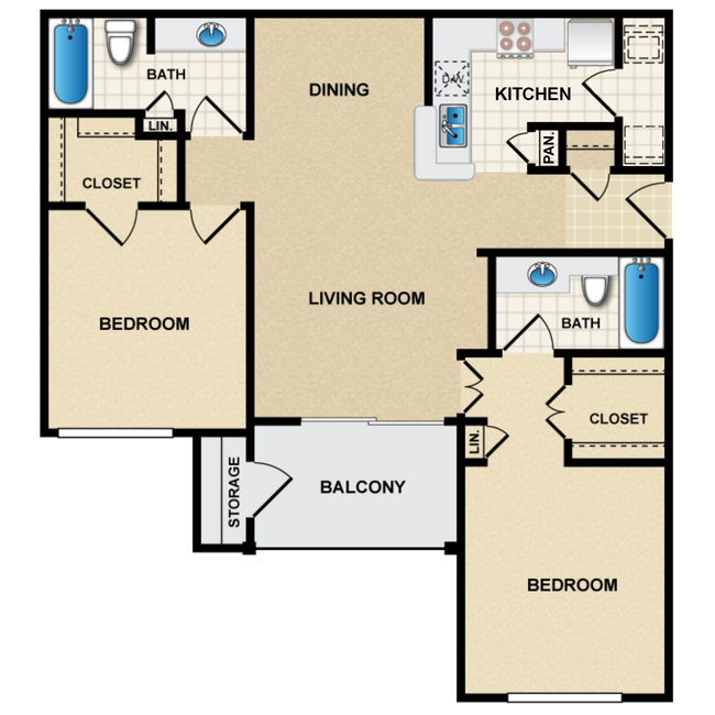 Floorplan - Crescent Apartment Homes