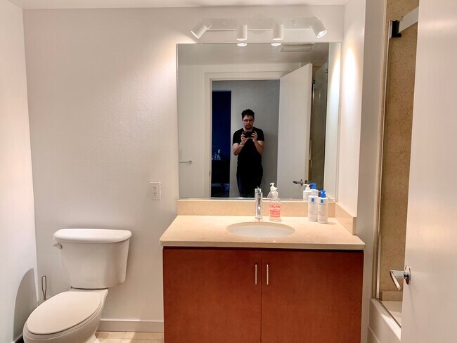 Bathroom with updated lighting - 630 Thomas L Berkley Way