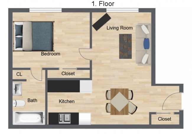 1BR/1BA - Stanford Manor