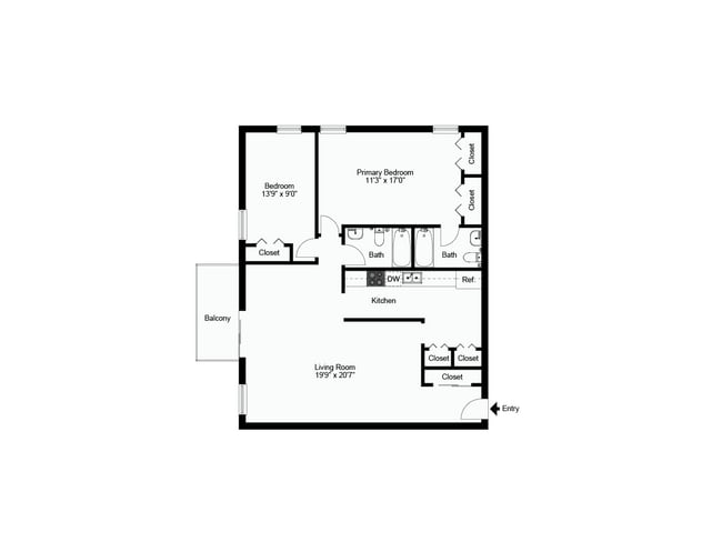 Two Bedroom Two Bathroom Corner - The Lafayette at Valley Forge