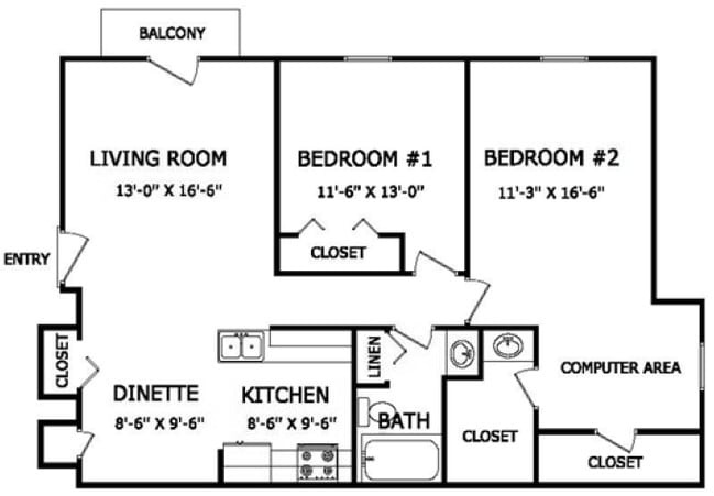 2BR/1BA - Huron River Toledo Apartments