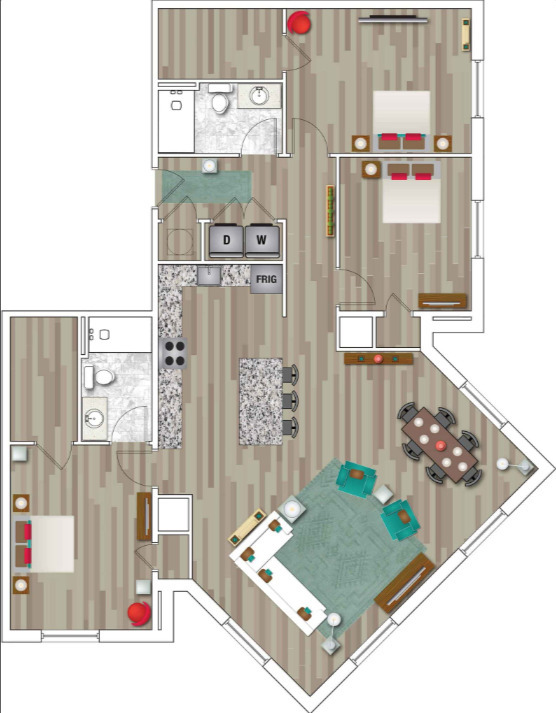 2 Bedroom with Den - Lofts at Midland Commons