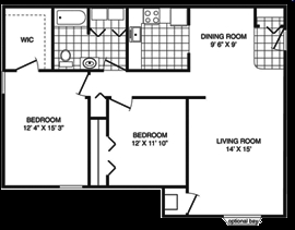 2BR/1BA - Towne Center Apartments