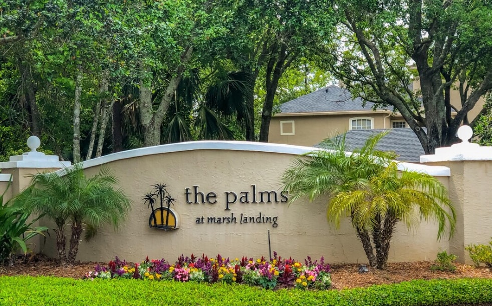 The gated entrance - 1701 The Greens Way