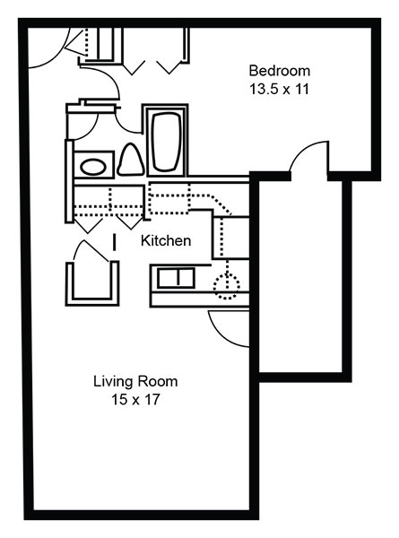 1BR/1BA - Wedgefield Apartments