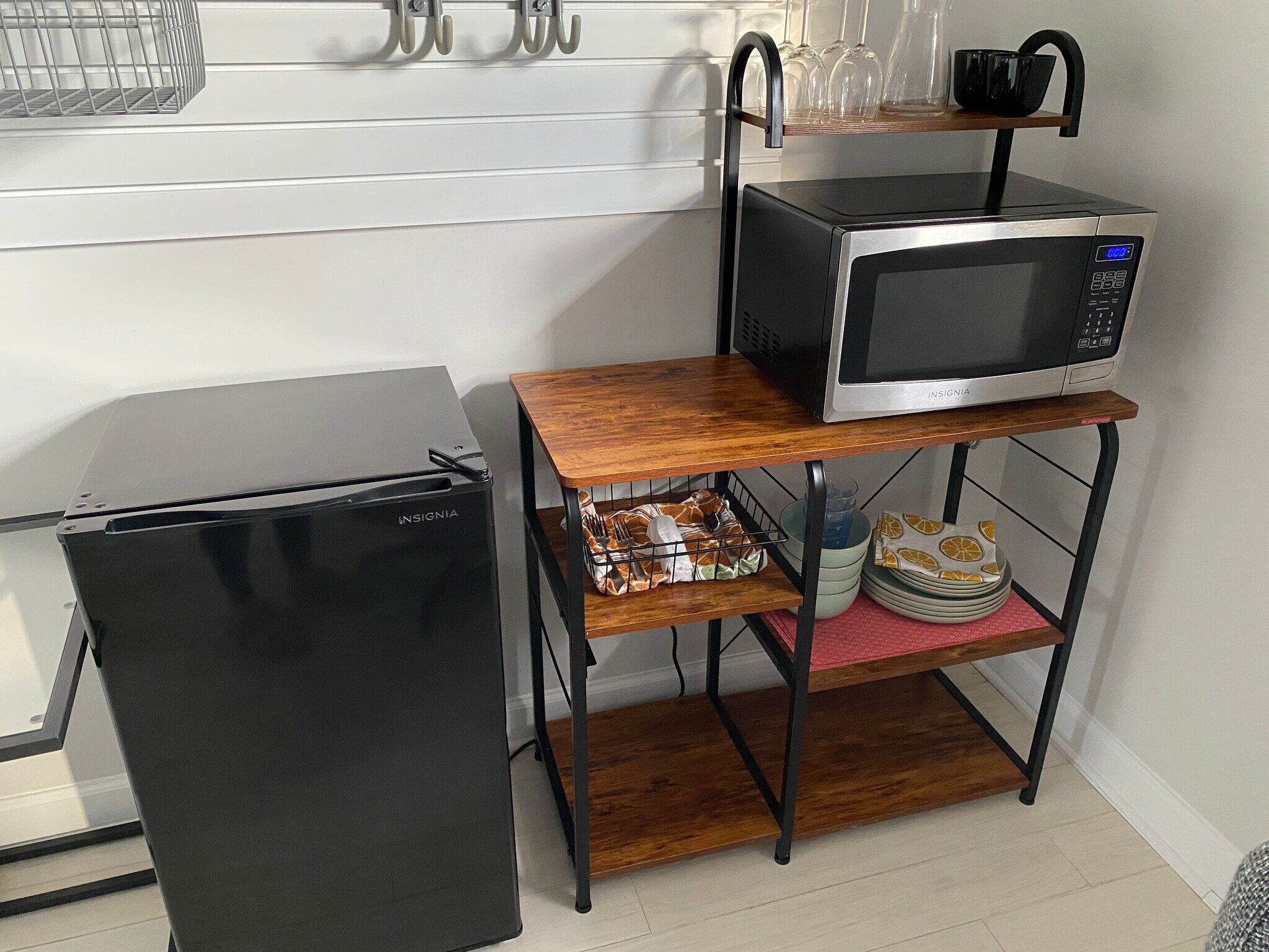 Kitchenette area with microwave and mini-fridge. - 7922 Fitzroy St