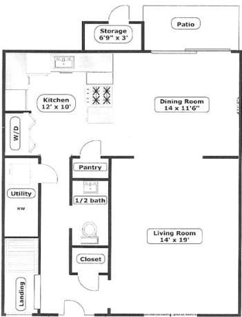 Ground Floor Layout - 2909 S Sare Rd