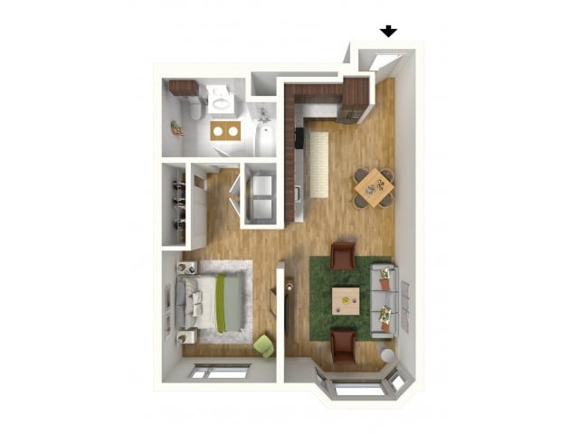 One Bedroom Alcove - Tabor View Lofts
