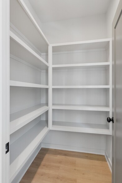 Massive walk-in pantry with built-in shelving. - 358 E Village Ln