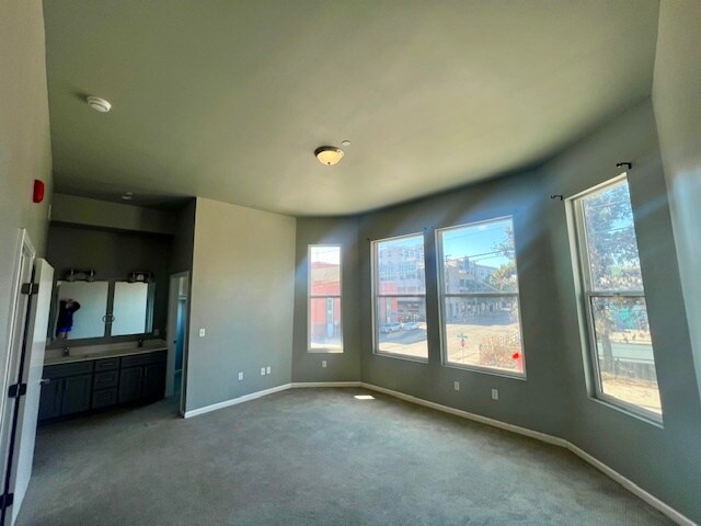 bathroom with heigh ceilings and a large walk in closet - 402 Webster St