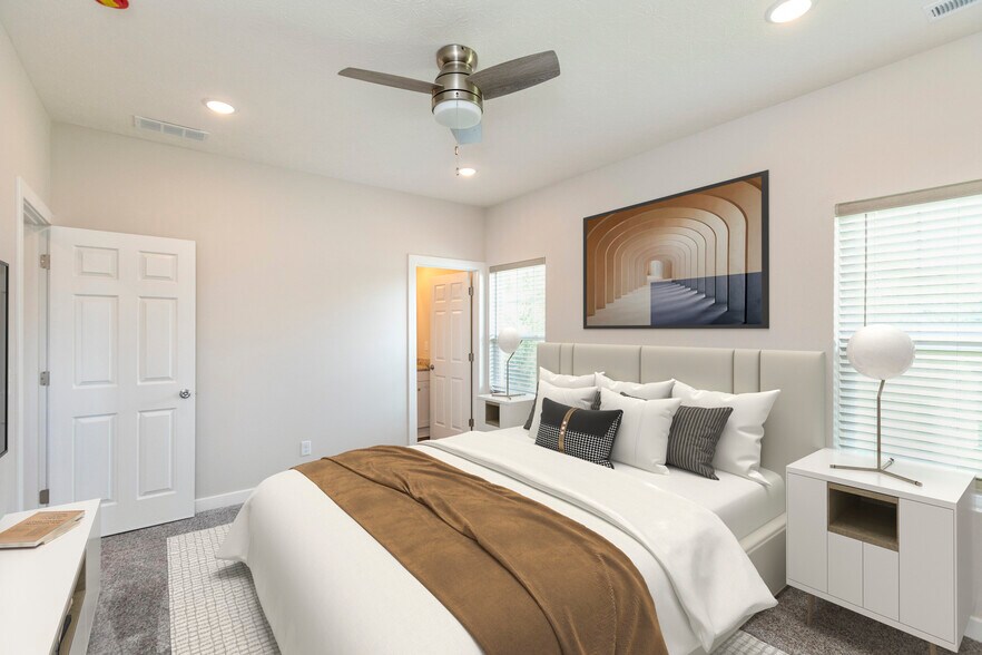 Primary Bedroom Staged - 2143 Columbia Ave