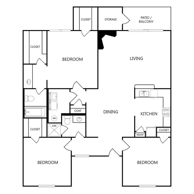 Floorplan - Preston Racquet Club Apartments