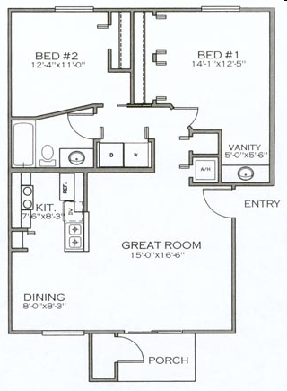 2BR/1BA - Glen Oaks Apartments