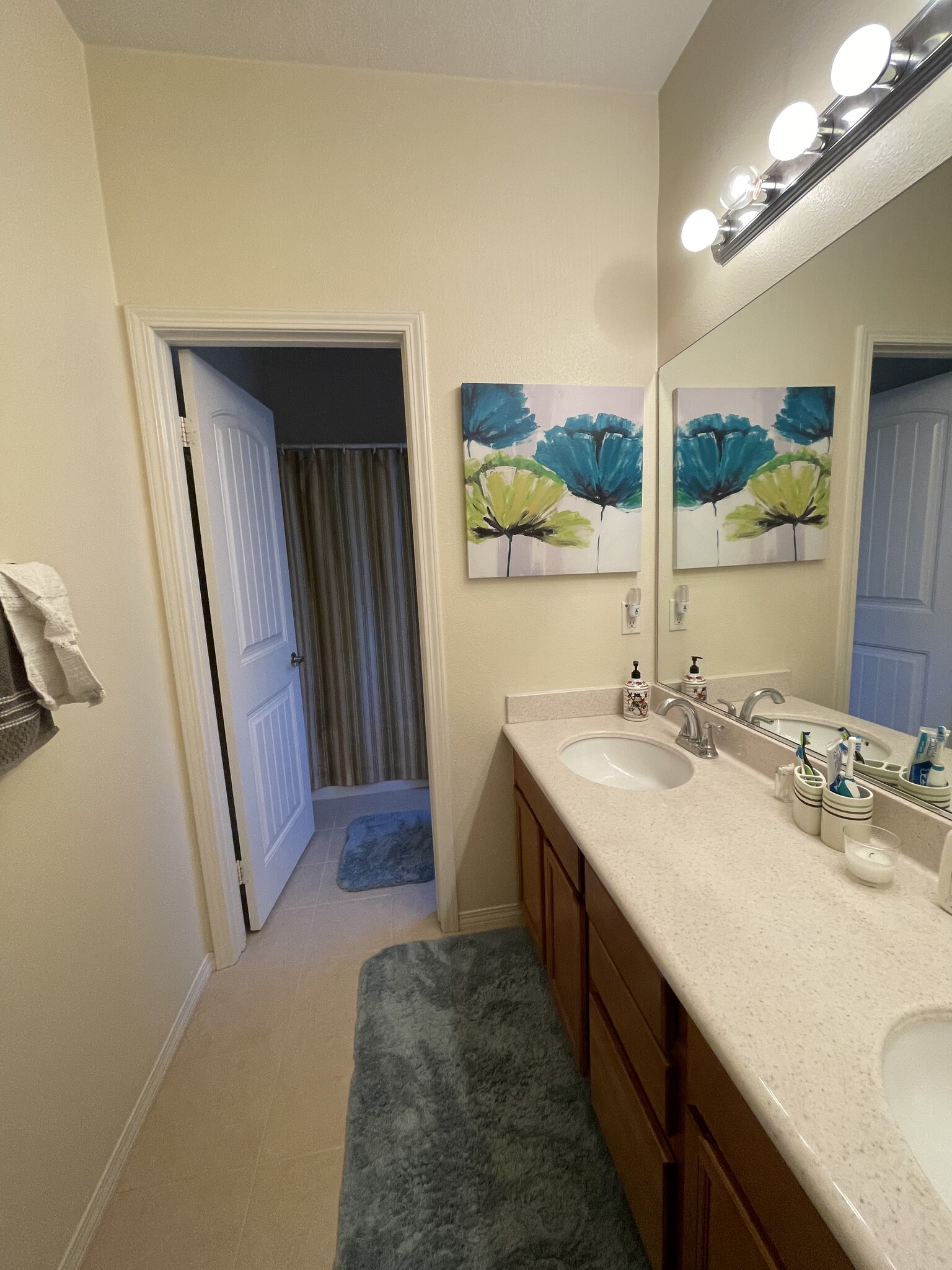 Guest bathroom with dual sink vanity - 26019 Brinton Plz
