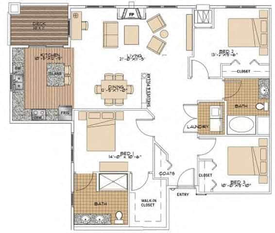 Floorplan - Marketplace and Main Apartments