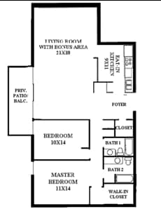 2 bed 1 bath - The Heritage at White Pond