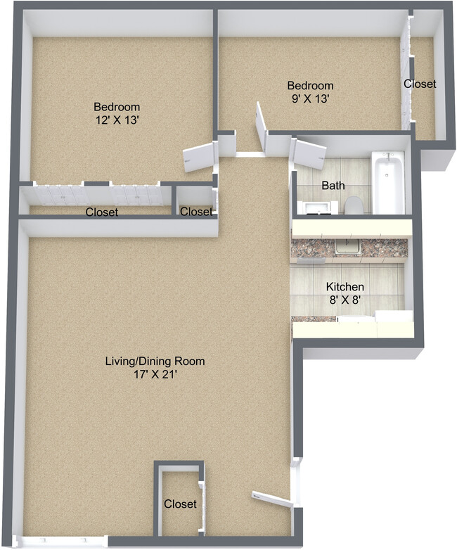 1BR, 1ba - 625 SF - Bloomfield On The River
