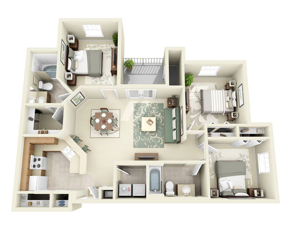 Floorplan - Courtney Downs Apartment Homes