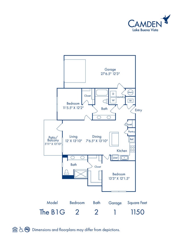 Floorplan - Camden Lake Buena Vista