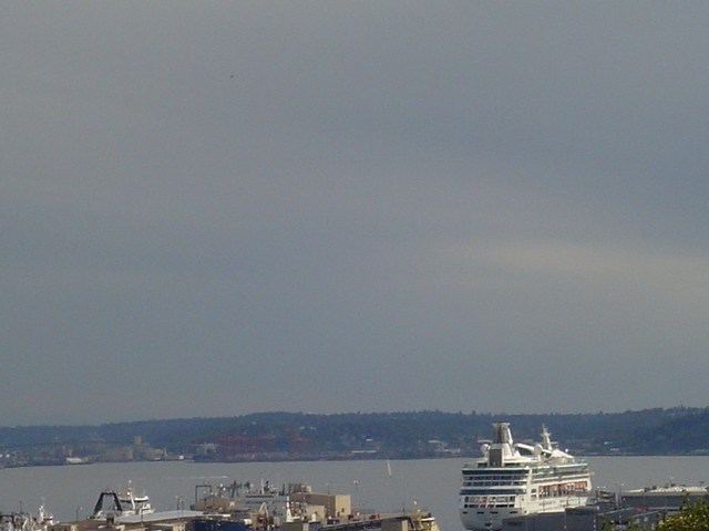 Cruise ship seen from deck - 2215 W Raye St