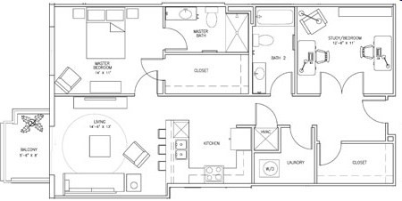 2BR/2BA - 21 Rio Apartments