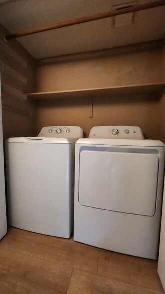 Washer, dryer & shelves - 6885 E Cochise Rd
