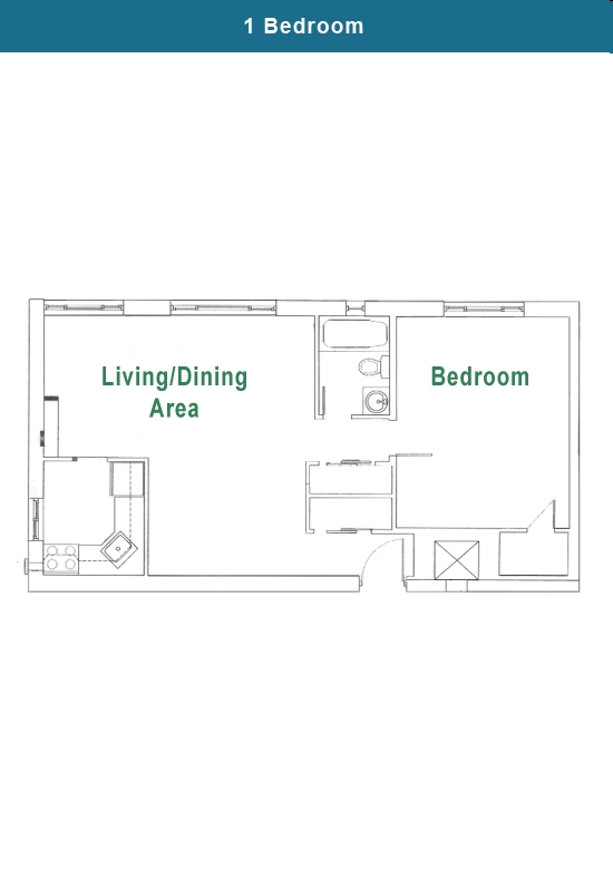 1BR/1BA - The Cambridge Apartments