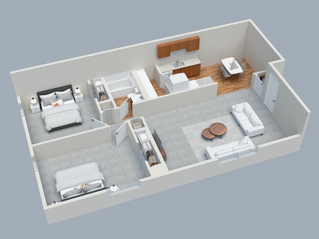 2BD 1BA Standard - Deer Creek Apartments