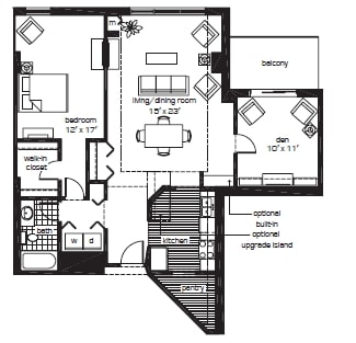 1BR/1BA - River West Apartments