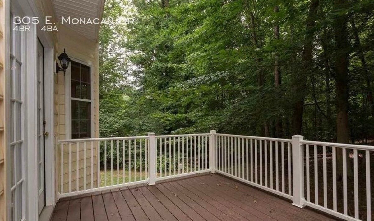 wooded rear - 305 E Monacan Dr