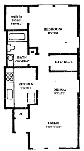 1BR/1BA - Oxford Row Apartments