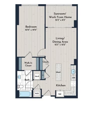 1BS-4b Floor Plan - Meridian 2250 at Eisenhower Station