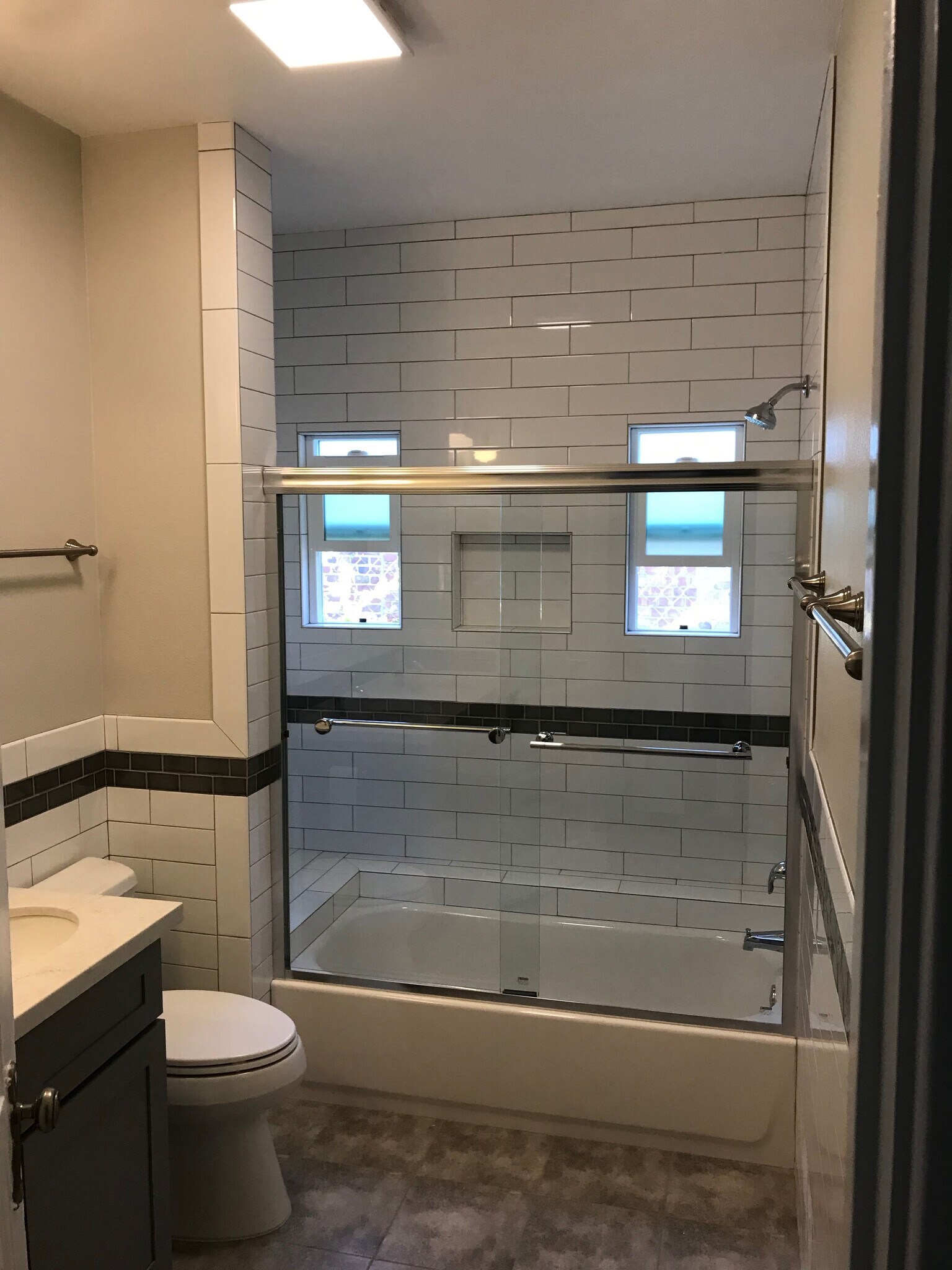 Bathroom has been remodeled with large shower/tub - 367 Junipero Ave