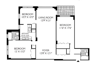 3BR/2BA - Parker Towers